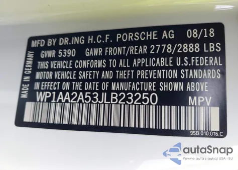 2018 Porsche Macan Sport Edition из США, поврежденный, VIN WP1AA2A53JLB23250